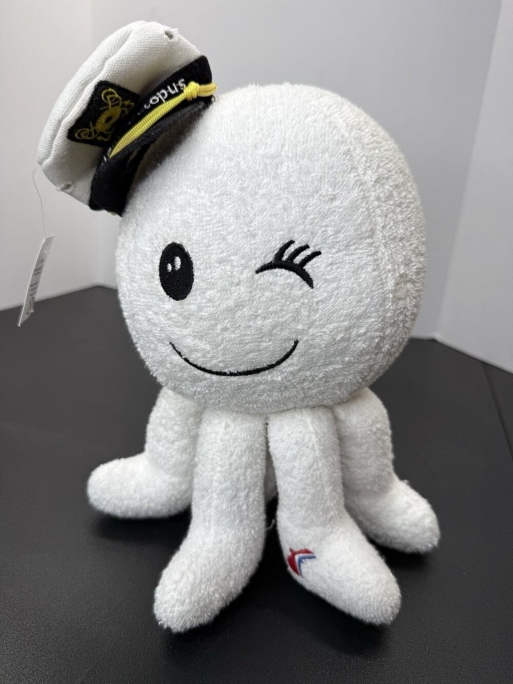 Carnival Cruise Captain Octopus White Terry Cloth Towel Animal Plush With Tag